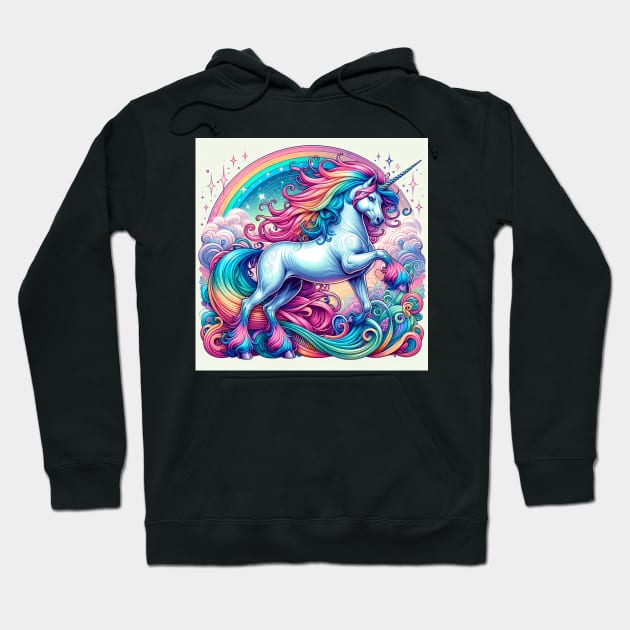 Unicorn Study - Fantasy AI Hoodie by Oldetimemercan